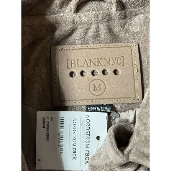 BLANKNYC Beige Suede Leather Moto Jacket Women's Size Medium - Picture 2 of 6